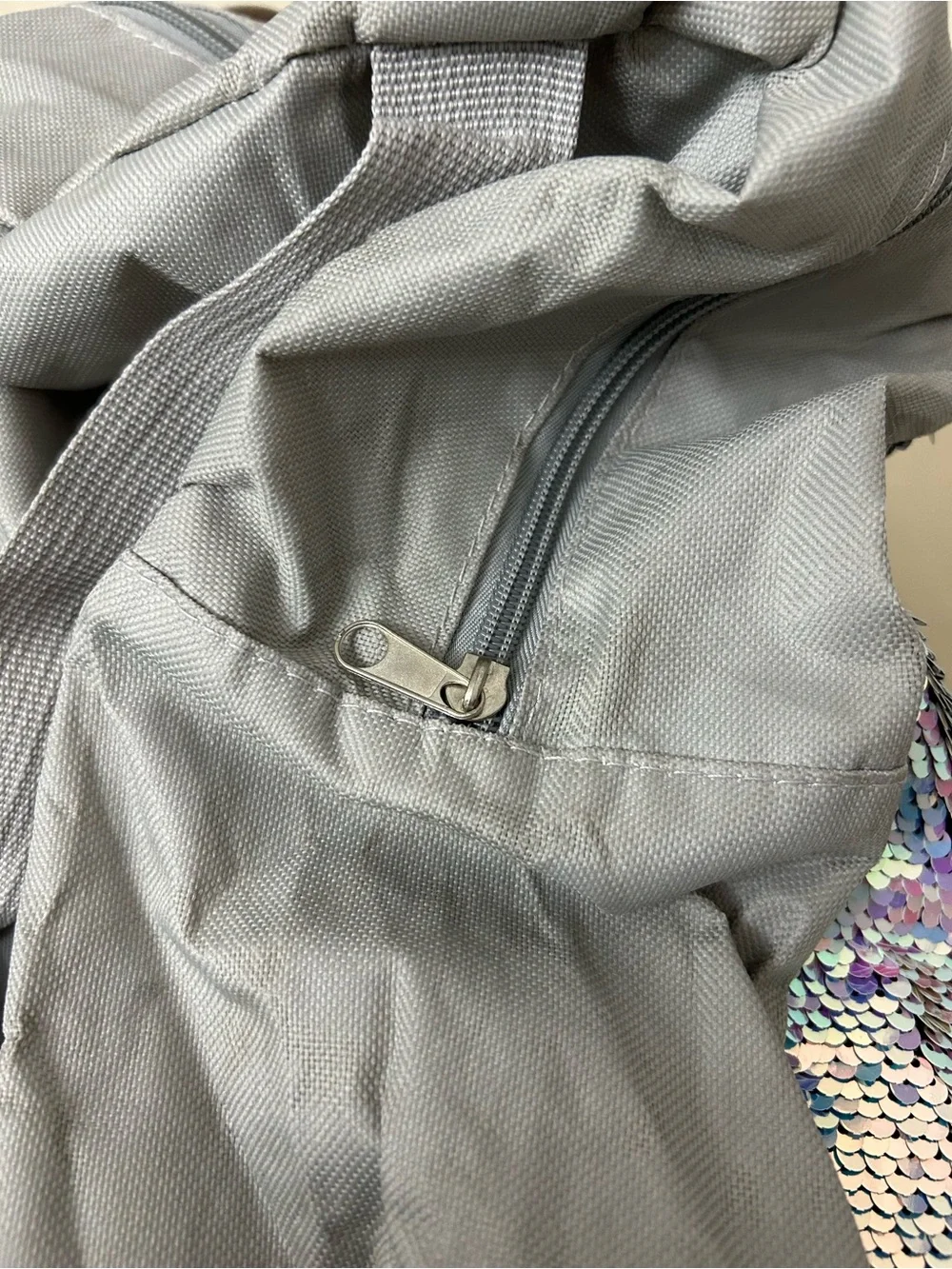 Iridescent Sequin Duffel Tote Bag - Gray